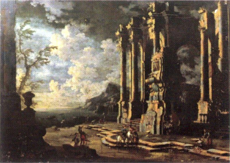 Leonardo Coccorante Harbor Scene with Roman Ruins china oil painting image